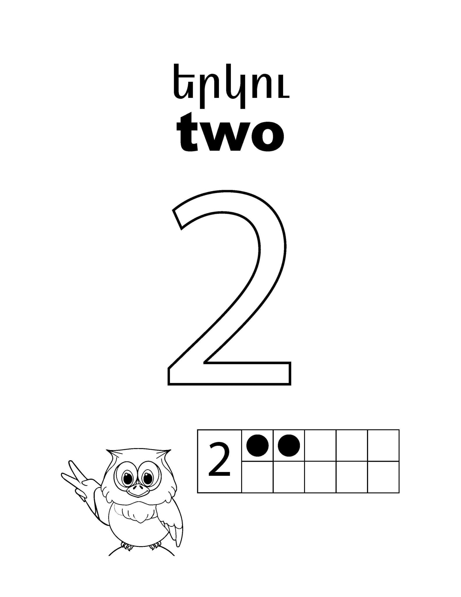 Learn The Numbers Level 1 - Workbook - Armenian Kids Club