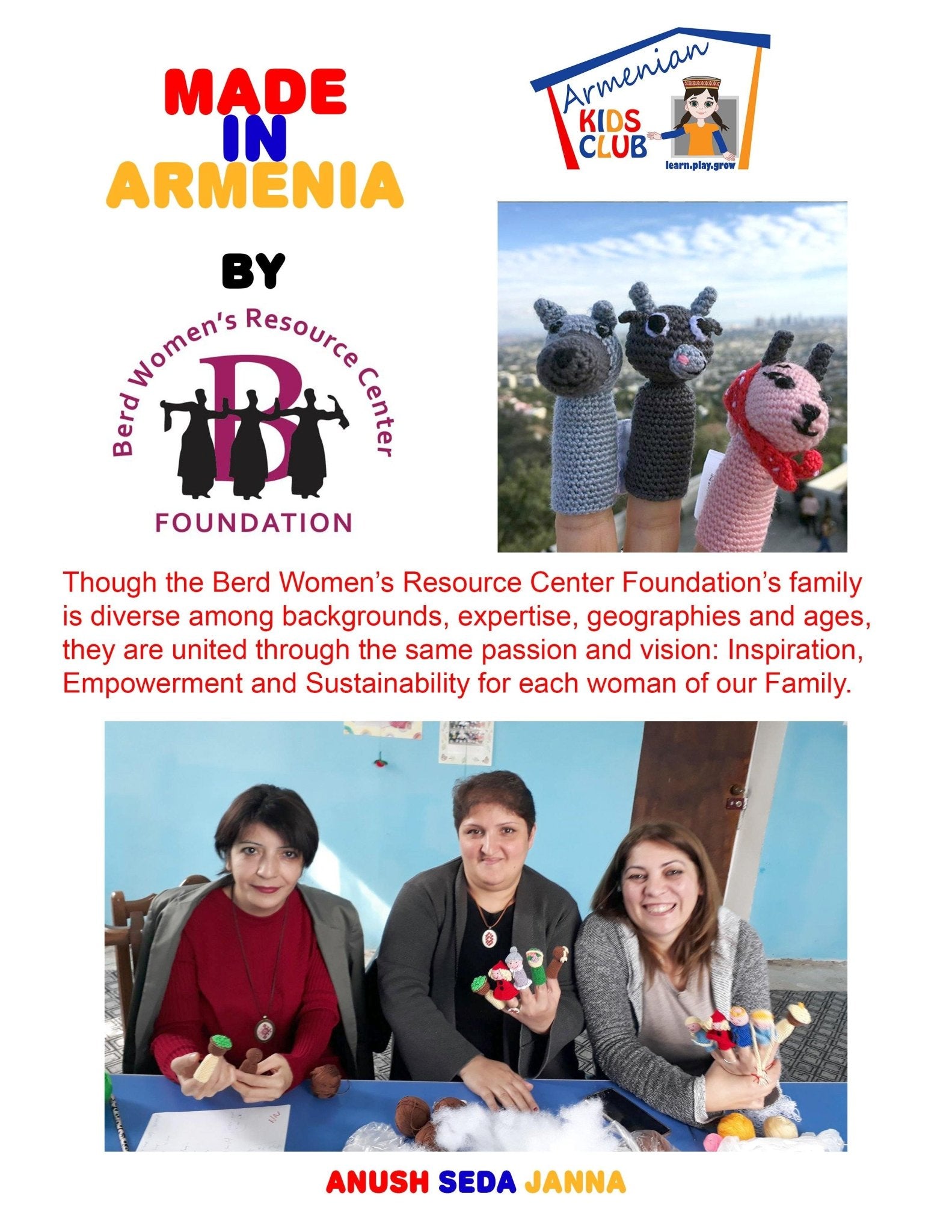 Sevook Oolik Finger Puppet Set - Toy - Armenian Kids Club